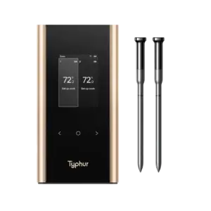 Беспроводной термометр Typhur Sync Gold Dual с двухзонным контролем температуры и премиальным зарядным кейсом