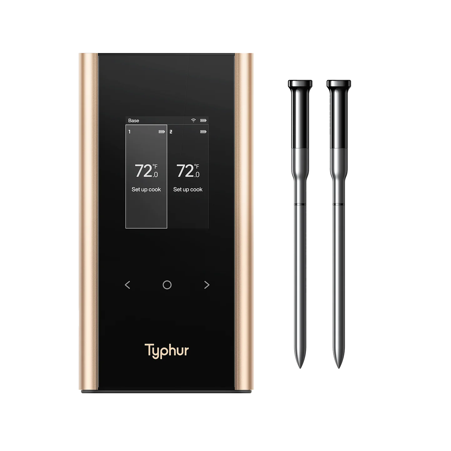 Беспроводной термометр Typhur Sync Gold Dual с двухзонным контролем температуры и премиальным зарядным кейсом