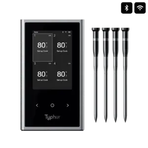 Беспроводной термометр Typhur Sync Quad на четыре датчика с подзарядкой от кейса и приложением для смартфона