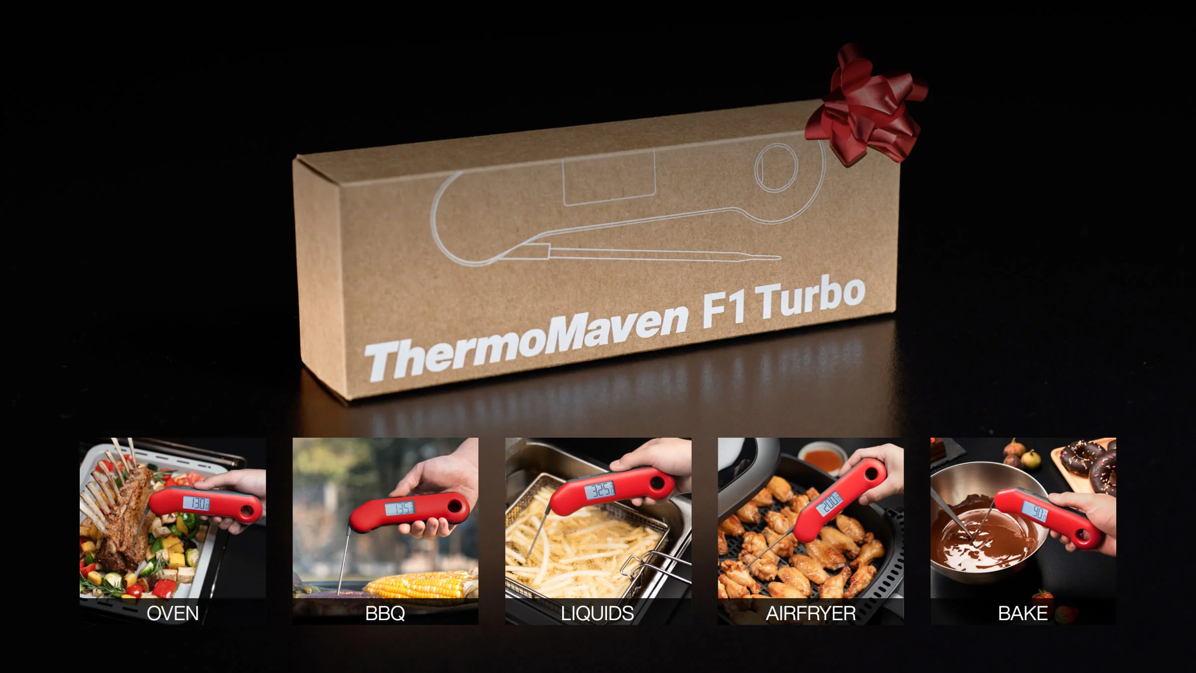 Ручной термометр-щуп ThermoMaven F1 Turbo с ускоренным измерением температуры и складным щупом