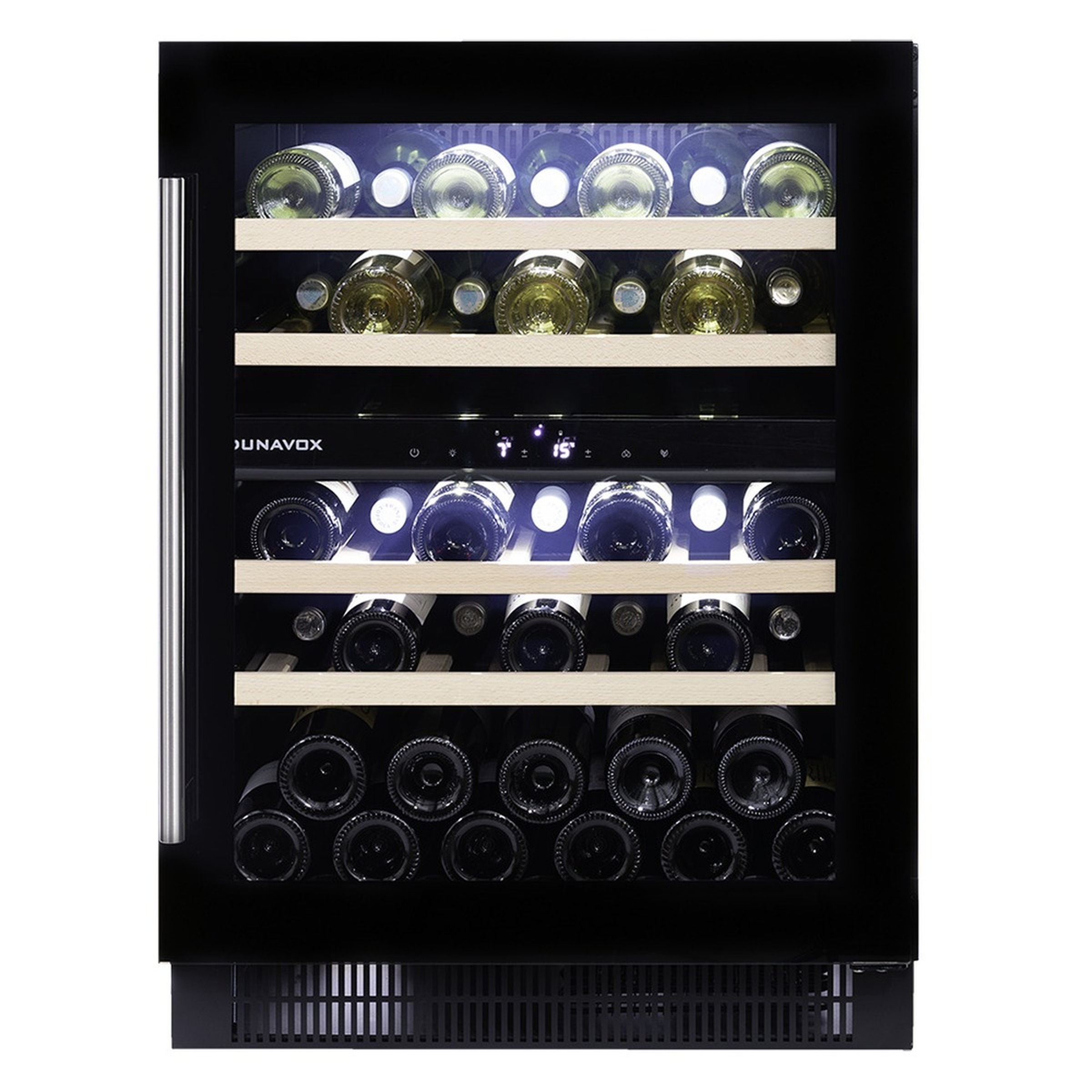 Винный шкаф Dunavox DAUF-39.121DB — компрессорный шкаф для длительного хранения и выдержки винной коллекции