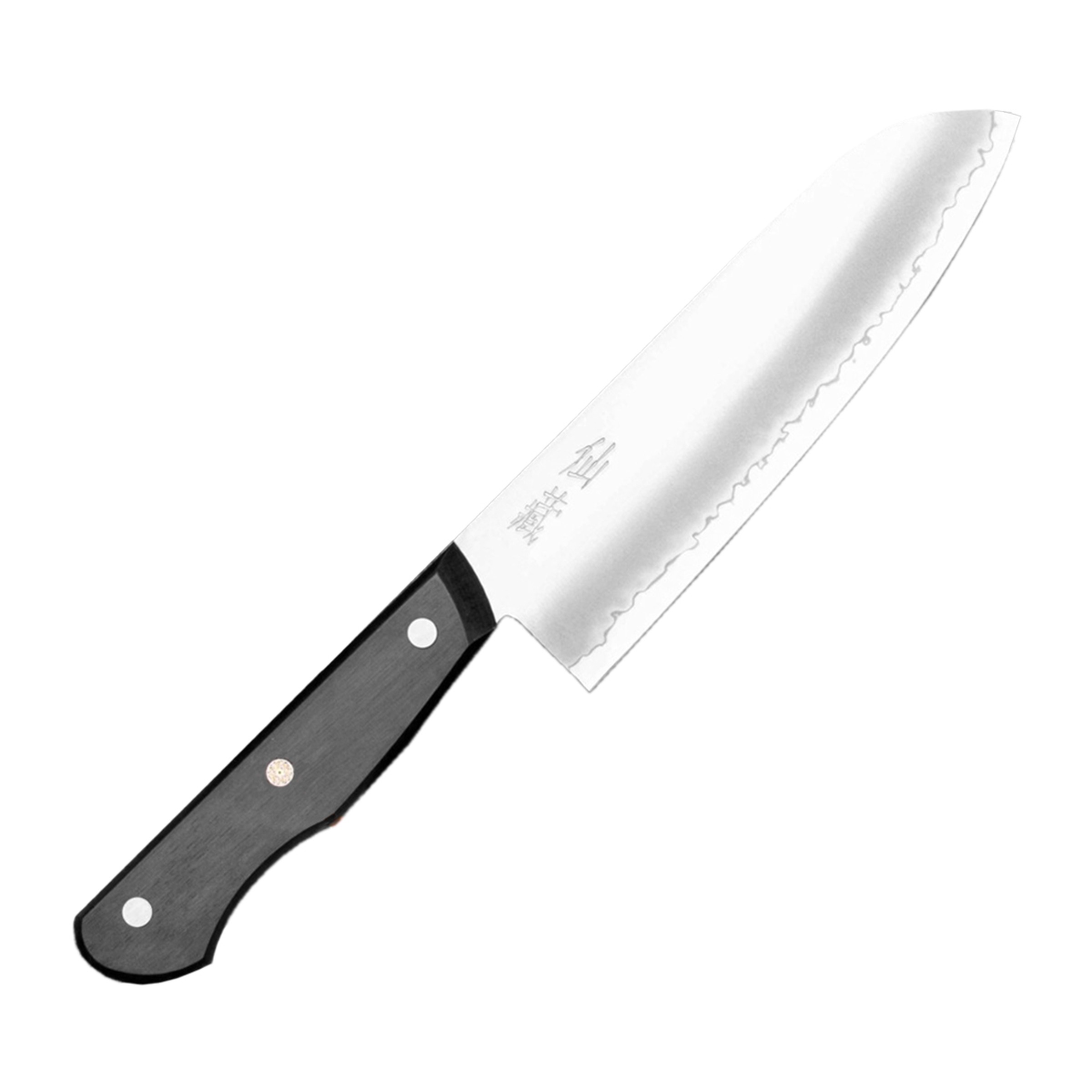 Нож кухонный Сантоку 167мм. SUNCRAFT Entree 3 сл. AUS8 (58HRC). Рукоять - Чёрный Pakkawood , Пин в рукояти. Производство Япония