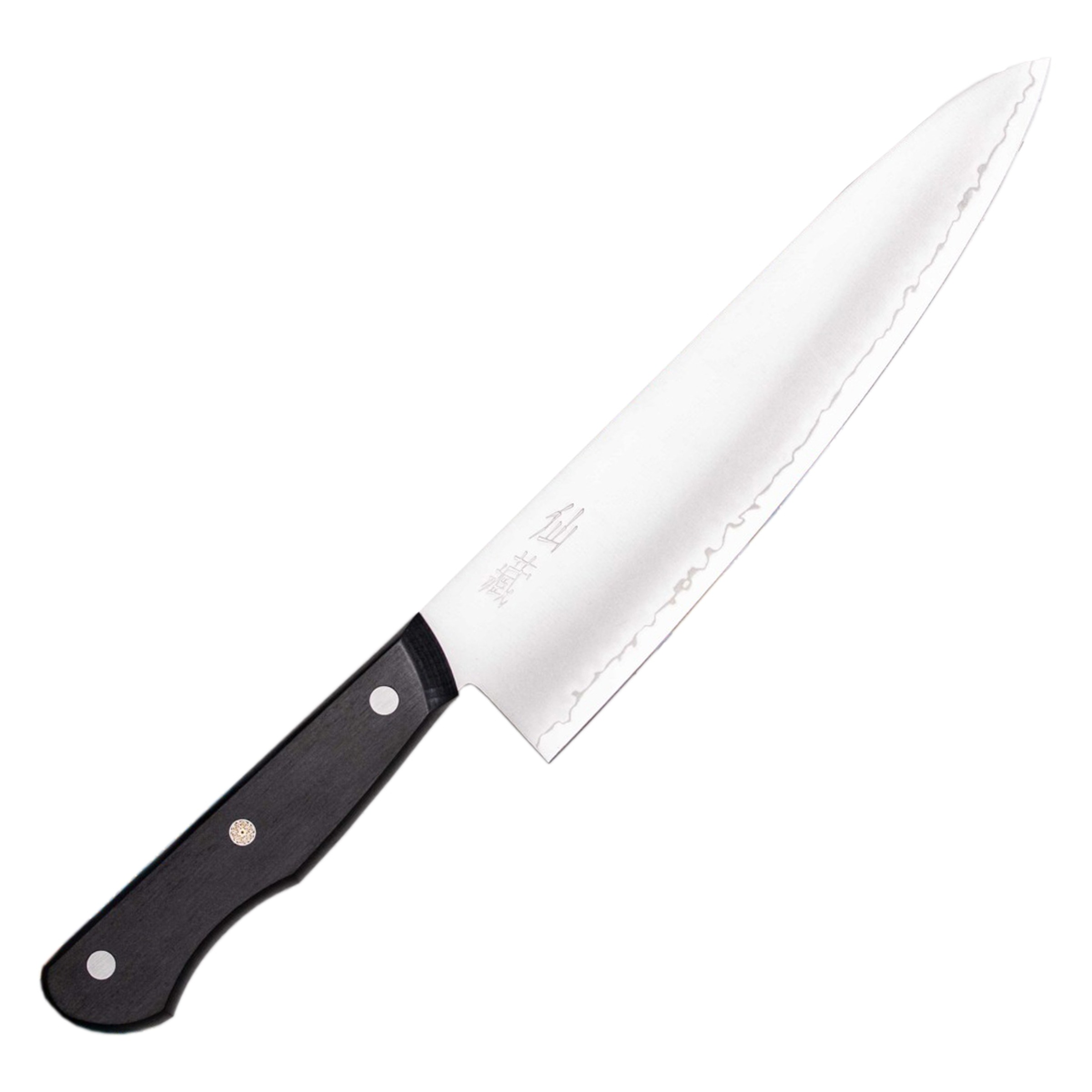 Нож кухонный Шеф 200мм. SUNCRAFT Entree 3 сл. AUS8 (58HRC). Рукоять - Чёрный Pakkawood , Пин в рукояти. Производство Япония