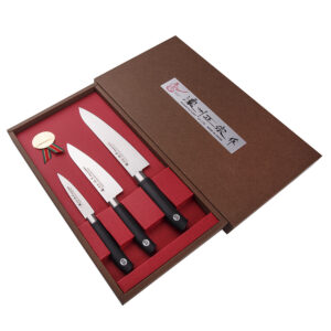 Подарочный набор Satake Swordsmith из 3 ножей (803-281,274,212) в картонной подарочной коробке