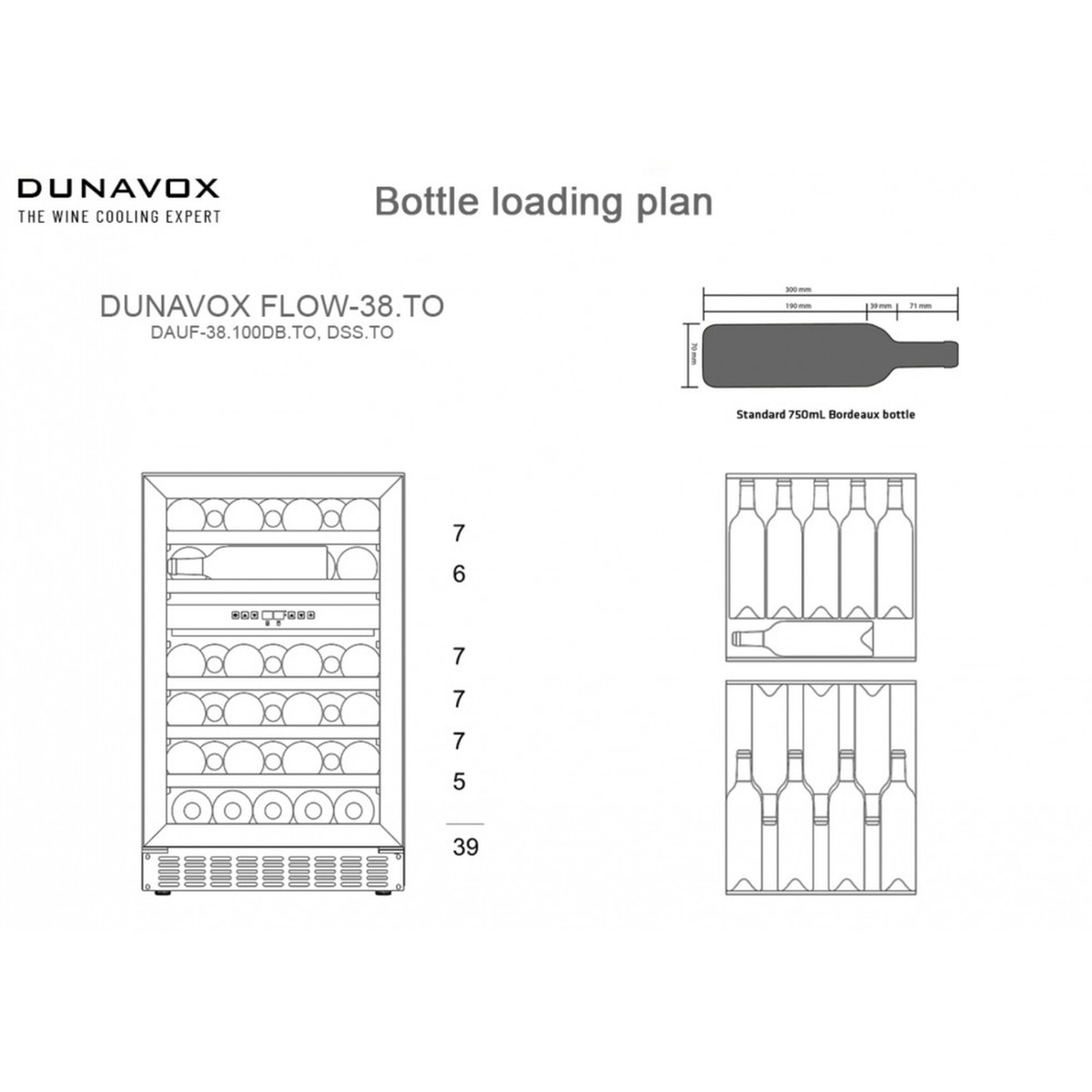 Винный шкаф Dunavox DAUF-38.100DB — компрессорный шкаф для длительного хранения и выдержки винной коллекции