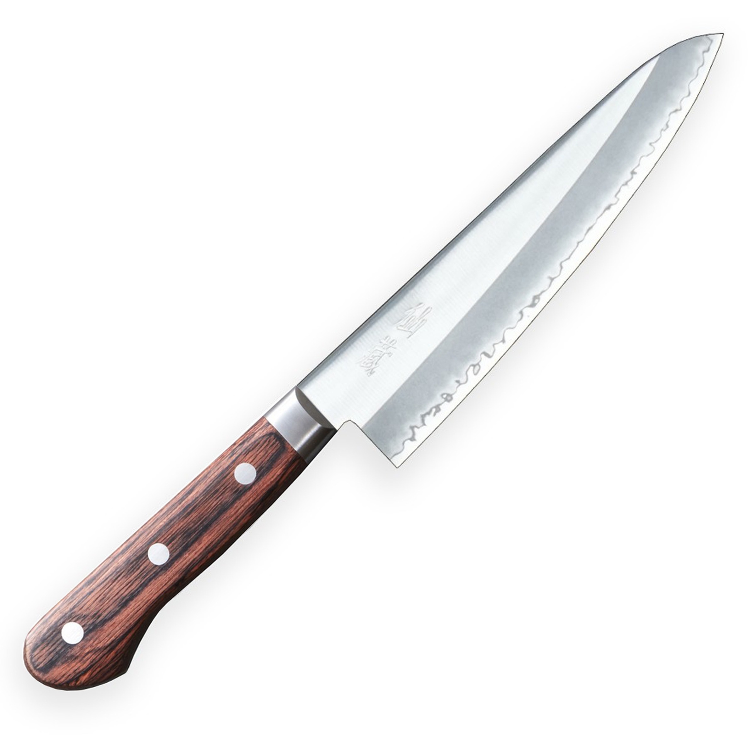 SENZO CLAD Нож Шеф 180 мм, коричневая рукоять - PAKKAWOOD, сталь AUS-10 (59-60 HRC) SanMai (3 слоя). Производство Япония