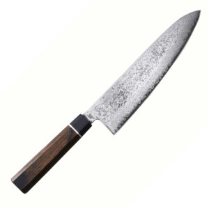 SENZO CLAD Нож Bunka 165 мм, коричневая рукоять - PAKKAWOOD, сталь AUS-10 (59-60 HRC) SanMai (3 слоя). Производство Япония