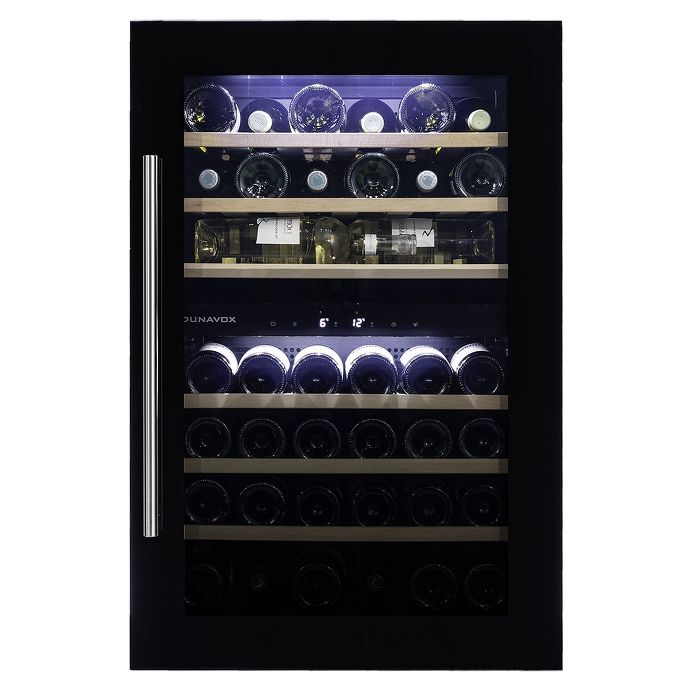 Винный шкаф Dunavox DAB-42.117DB — компрессорный шкаф для длительного хранения и выдержки винной коллекции