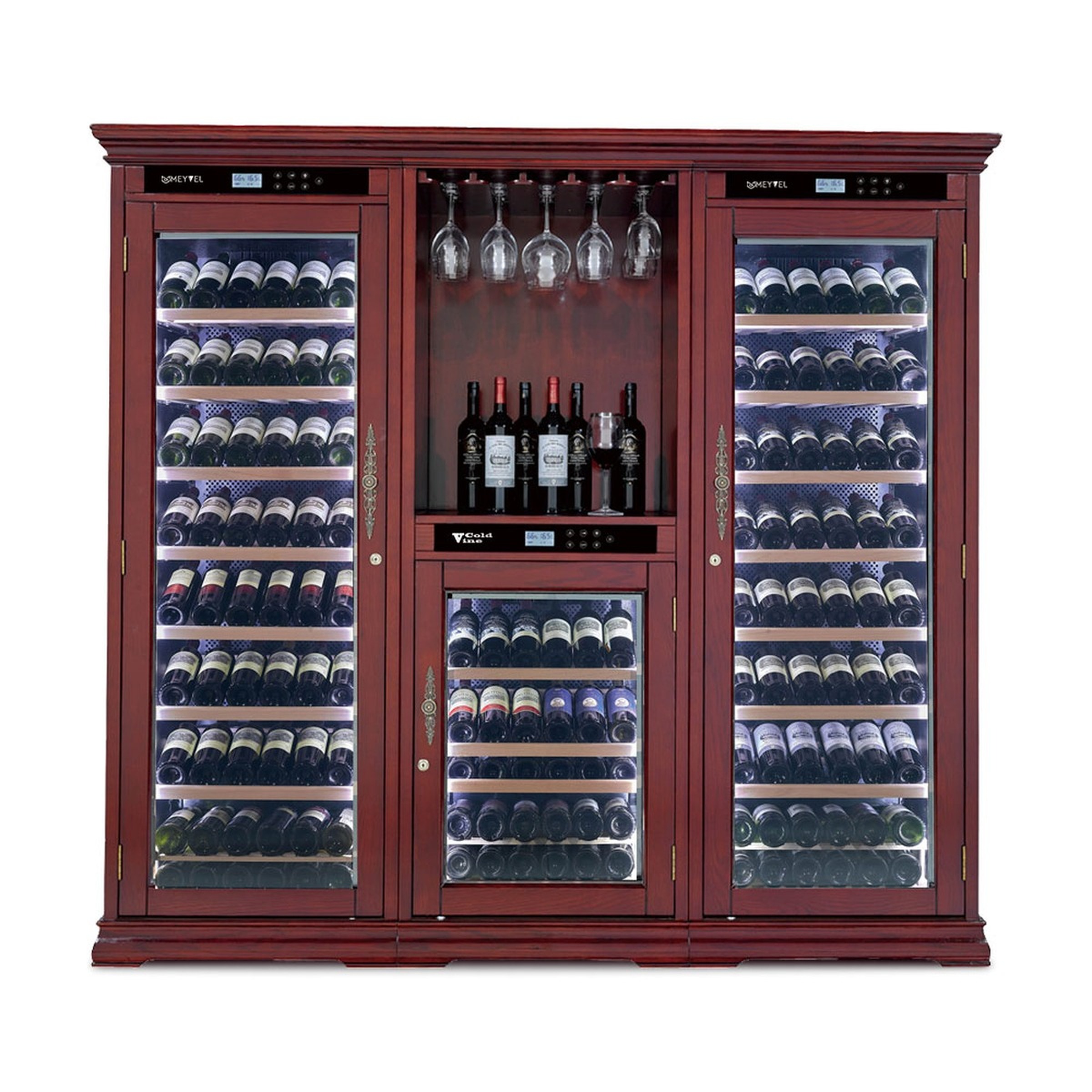 Винный шкаф Meyvel MV262-WM3-BAR-C — компрессорный шкаф для длительного хранения и выдержки винной коллекции